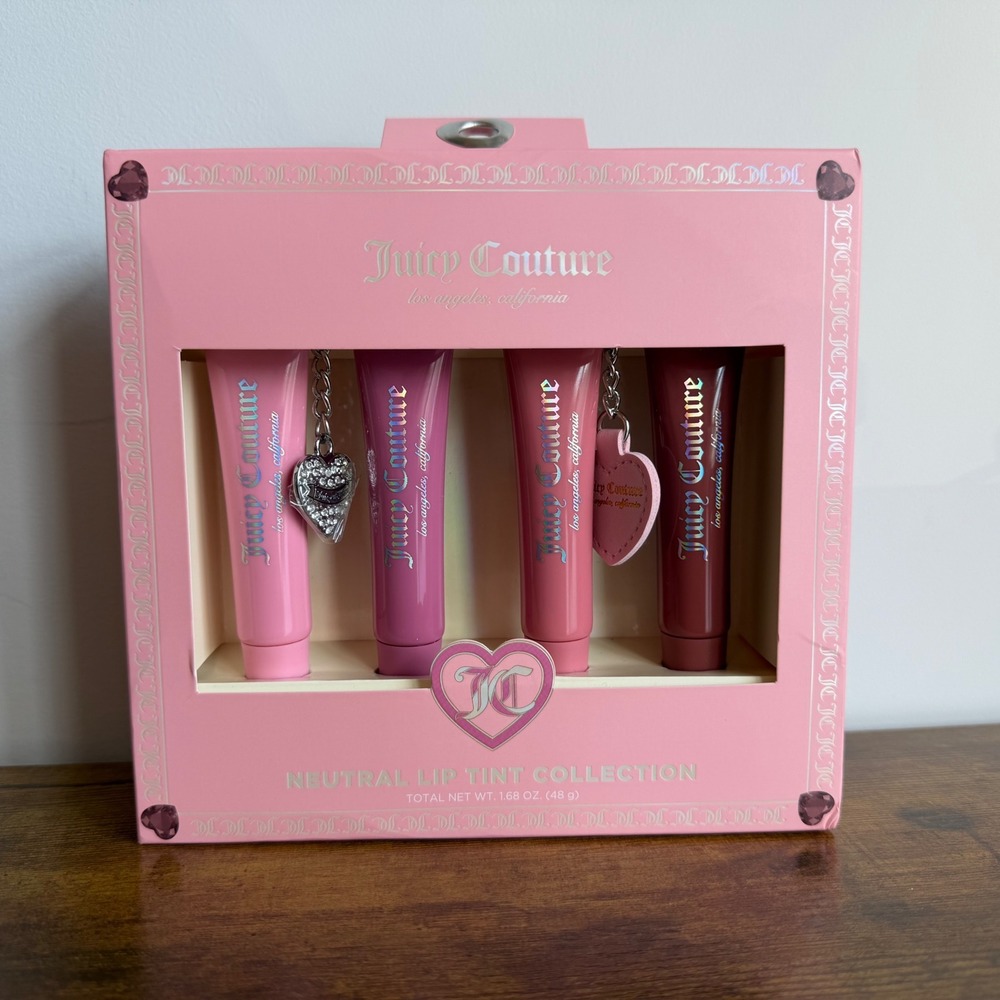 New Juicy Couture 4 Pck Tinted Lip Butter Gloss Pink Makeup Cosmetic Charm